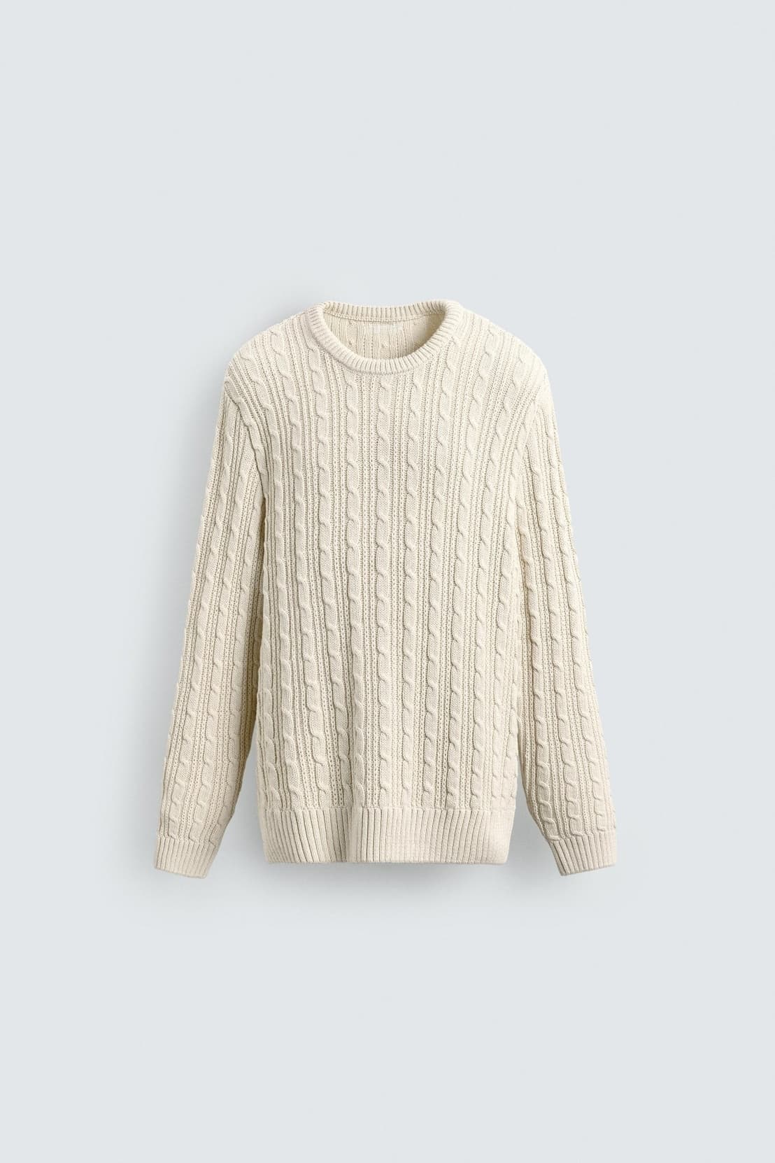 Men's Classic Cream Fisherman Cable Knit Sweater Heavy Wool Traditional Aran Winter — view 6