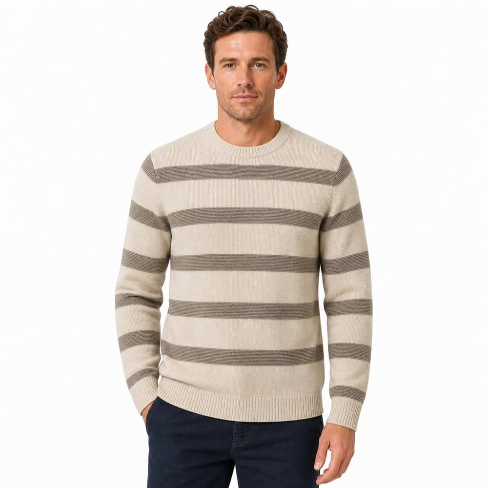 Men's Contrast Crew Neck Sweater