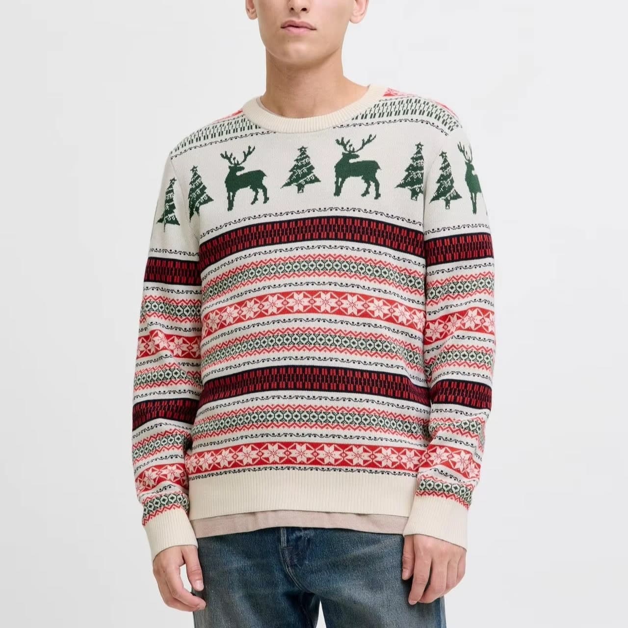 Men's Cream Christmas Fair Isle Sweater