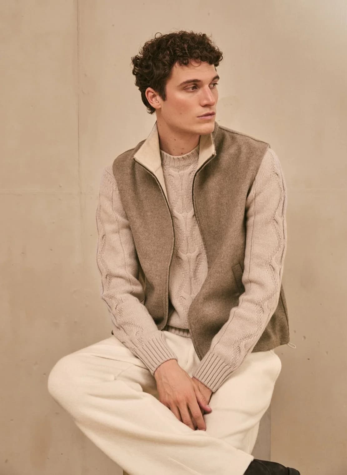 Men's Fine Rib Knit Henley Sweater — view 5