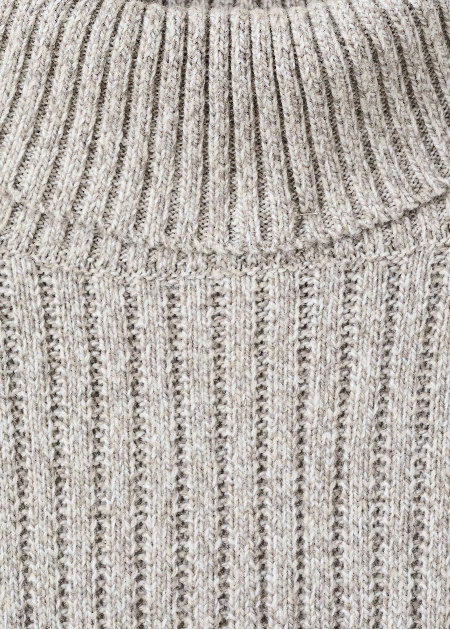 Men's Grey Ribbed Turtleneck Sweater Neck Wool — view 6