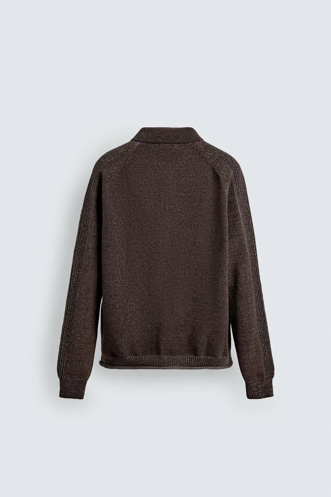 Men's Merino Boucle Mixed Texture Collared Sweater — view 6
