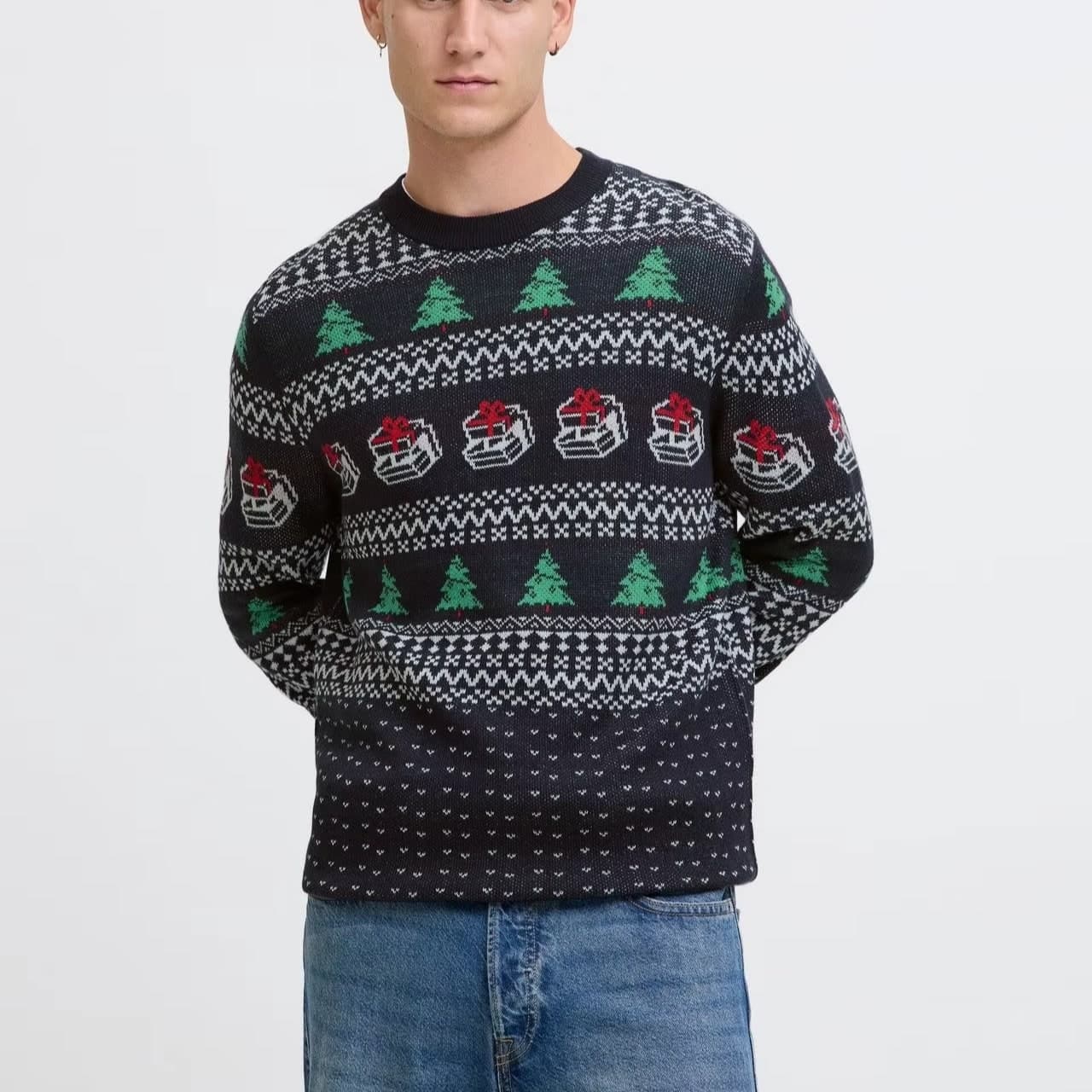 Men's Navy Christmas Fair Isle Sweater