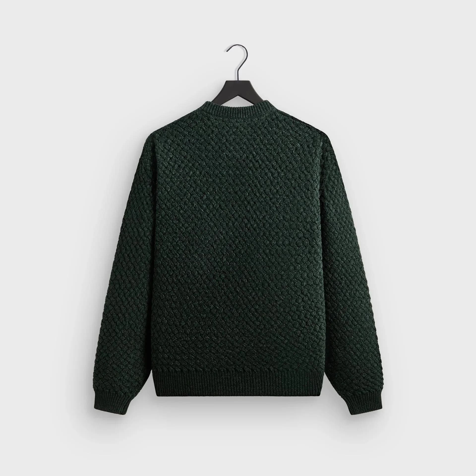 Men's Olive Green Crew Neck Sweater — view 3