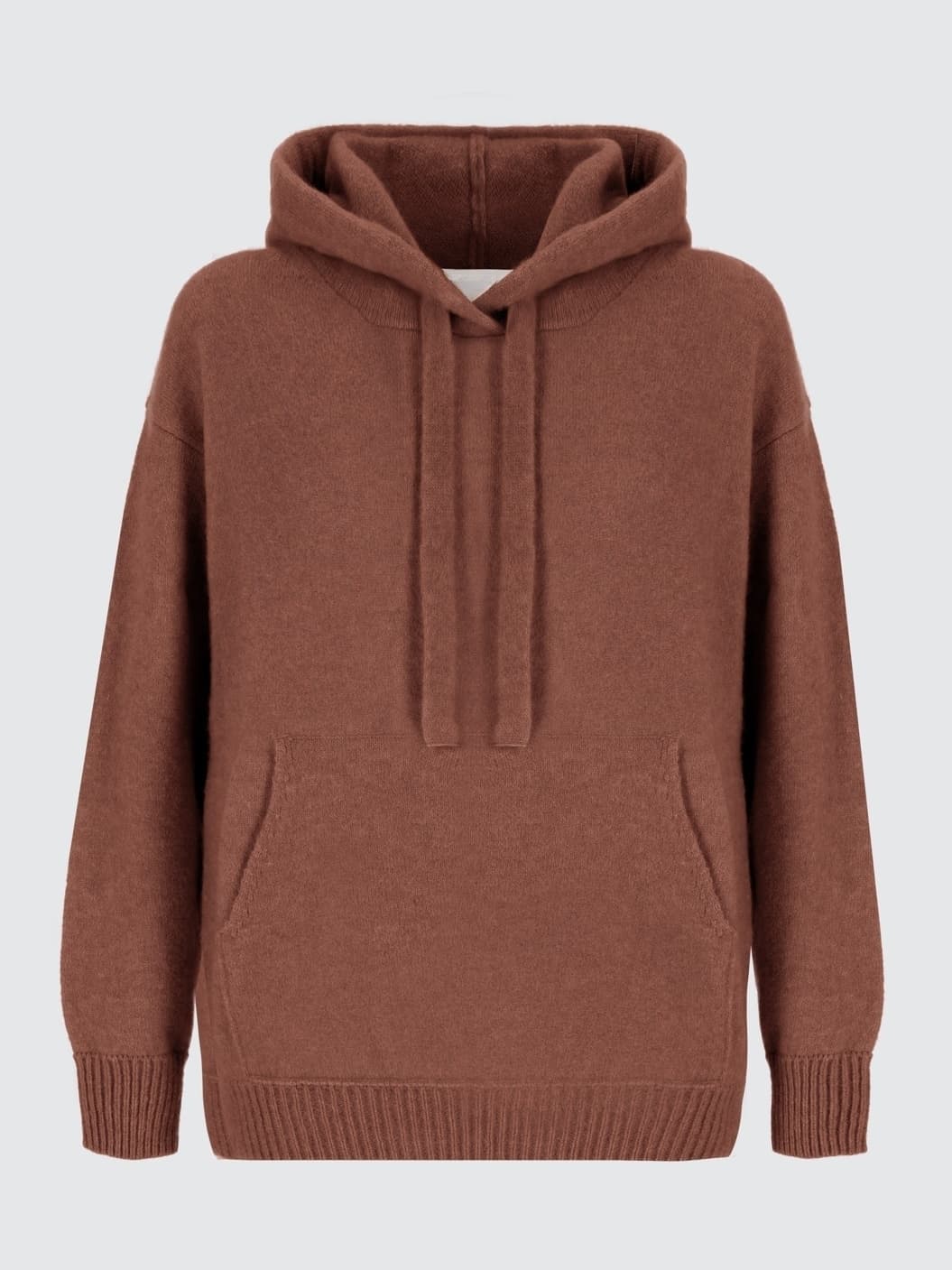Men's Premium Wool Blend Knitted Hoodie Kangaroo Pocket Drawstring Pullover