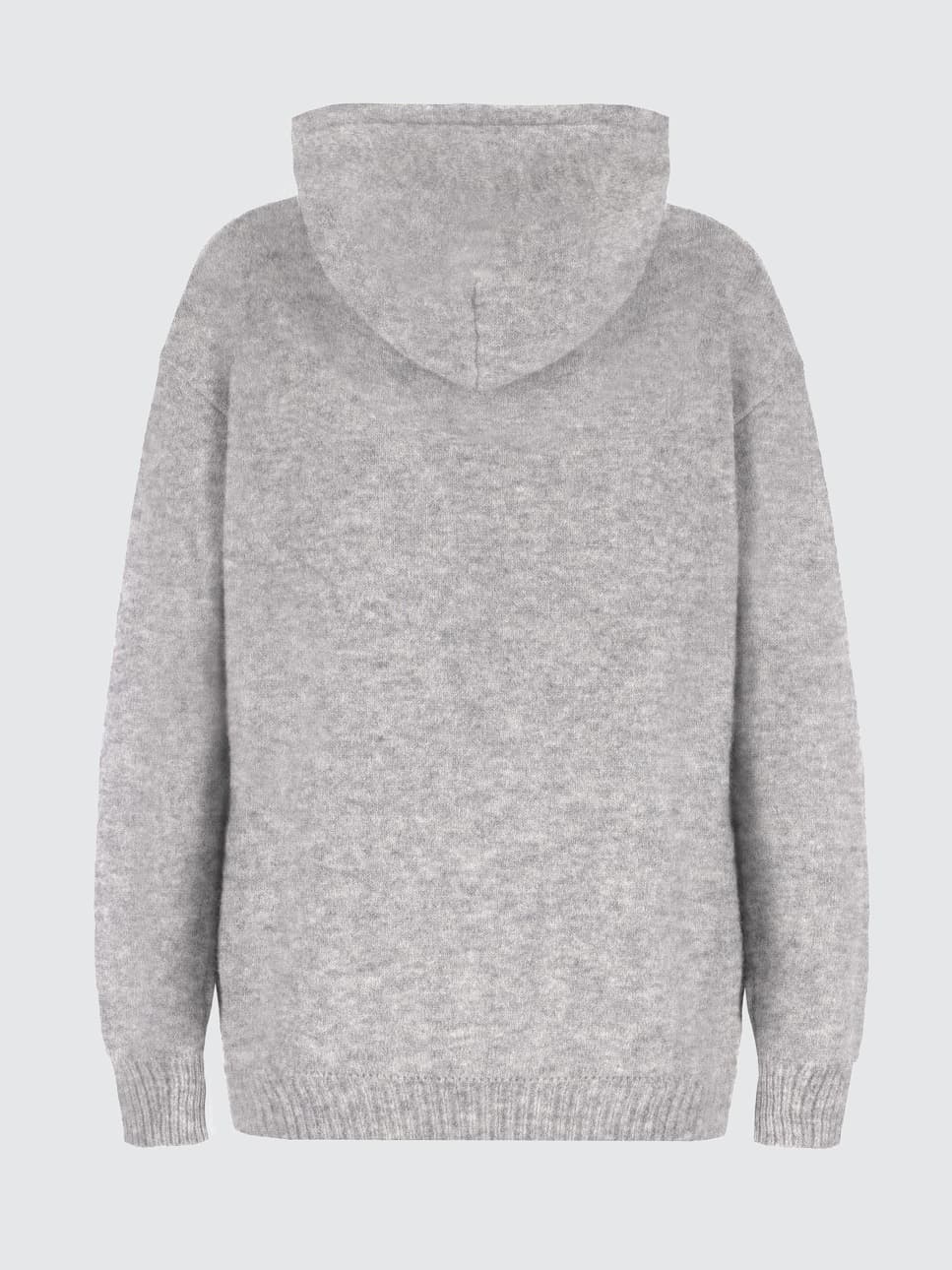 Men's Premium Wool Blend Knitted Hoodie Kangaroo Pocket Drawstring Pullover — view 3