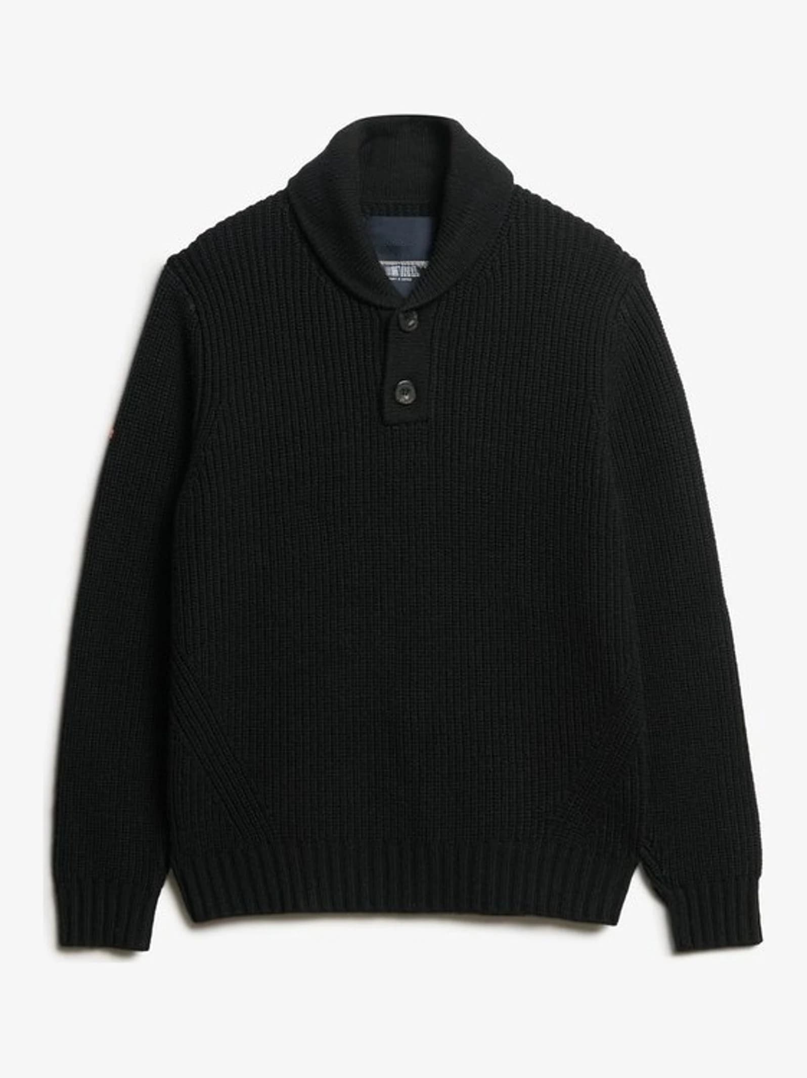 Men's Shawl Collar Henley Chunky Knit Sweater — view 6