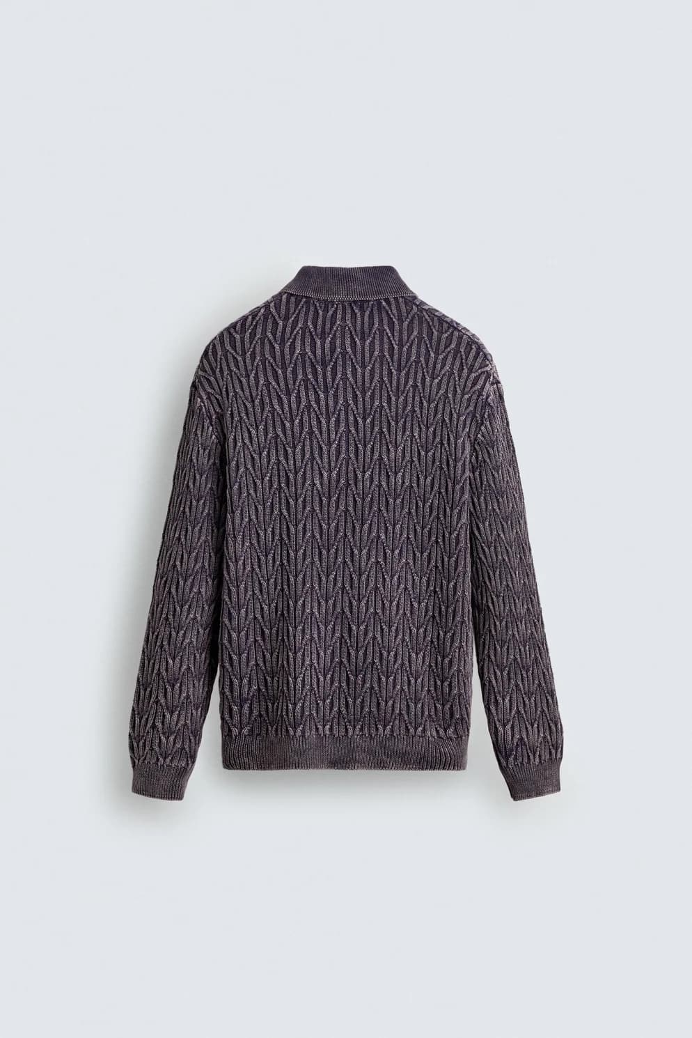Men's Textured Geometric Jacquard Polo Sweater — view 6