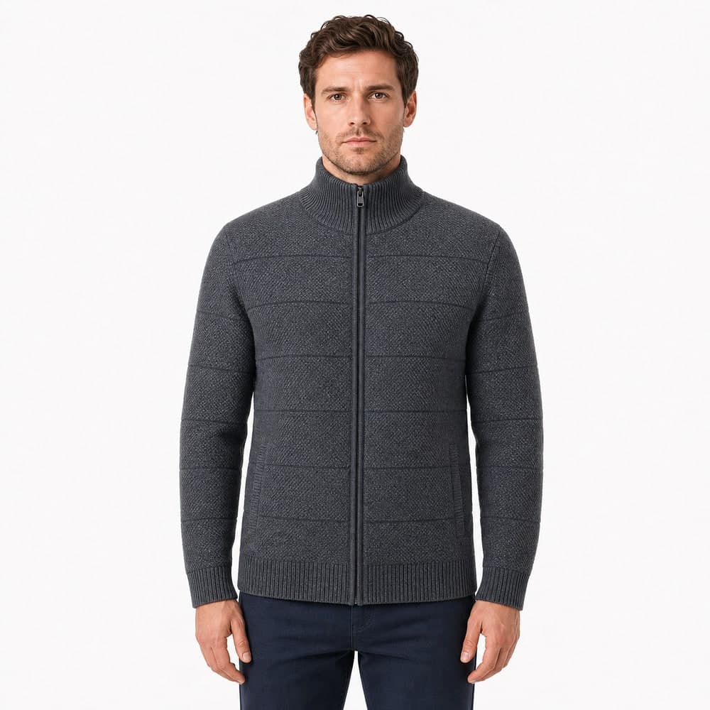 Men's Wool Cashmere Mock Neck Sweater