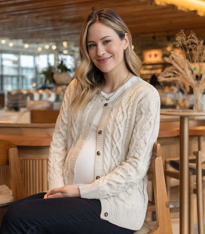 Maternity Cable-Knit Nursing Cardigan