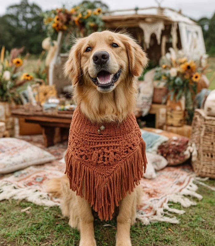 Pet Bohemian Fringe Knit Sweater