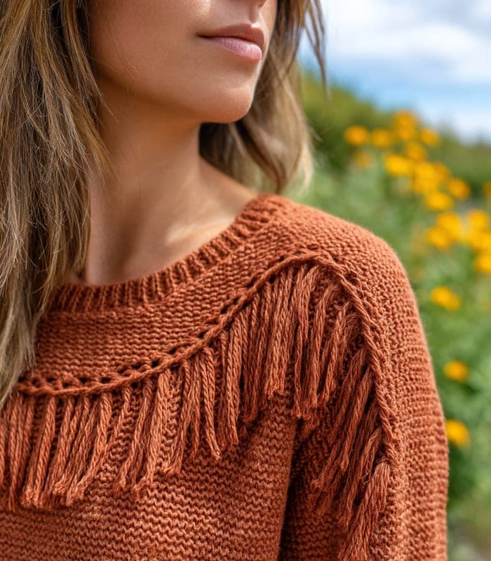 Pet Bohemian Fringe Knit Sweater — view 6