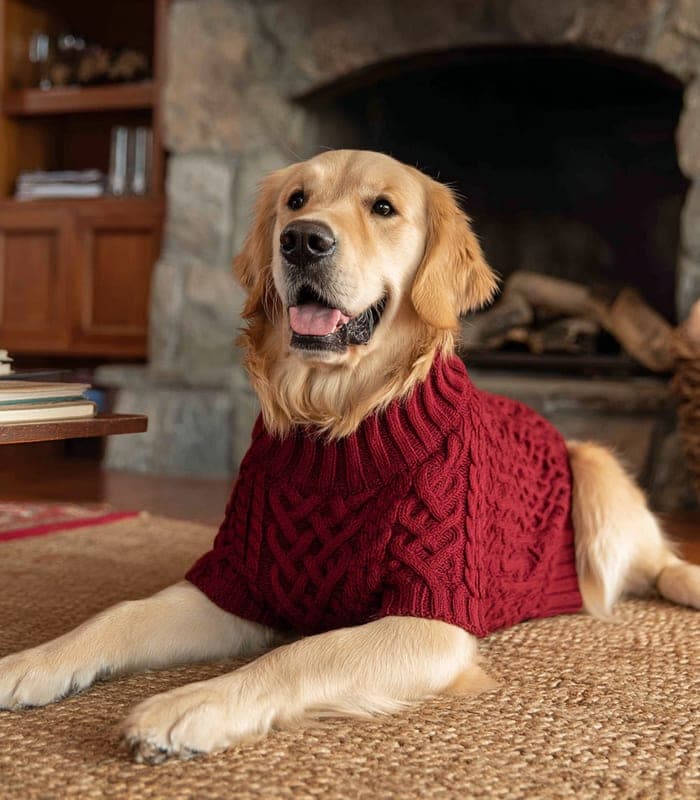 Pet Classic Cable-Knit Turtleneck