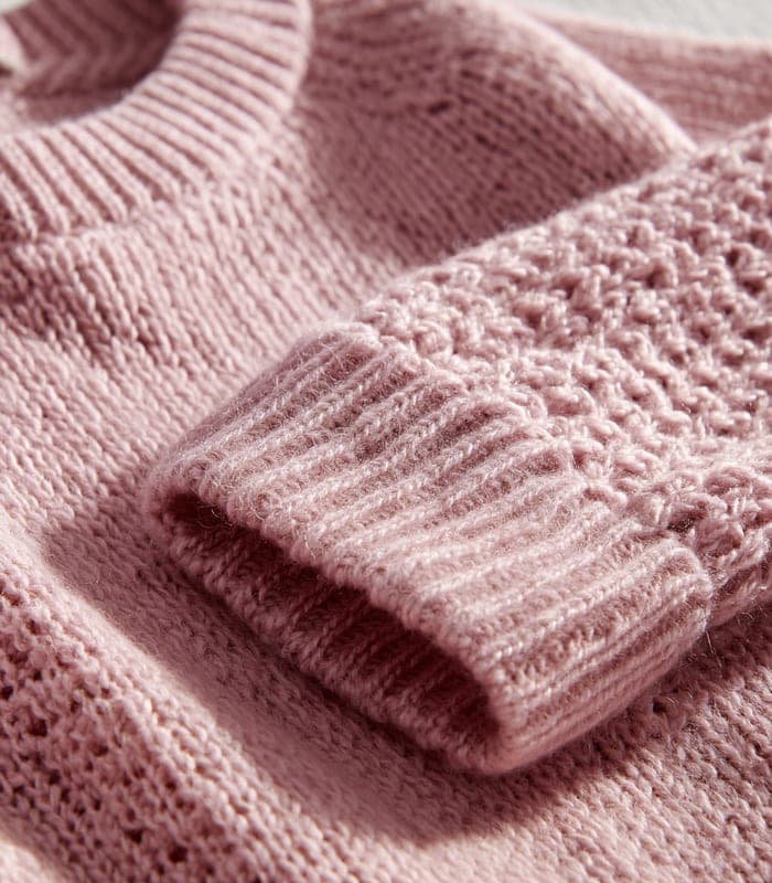 Women's Alpaca Blend Crew Neck Sweater with Lace Detailing — view 6
