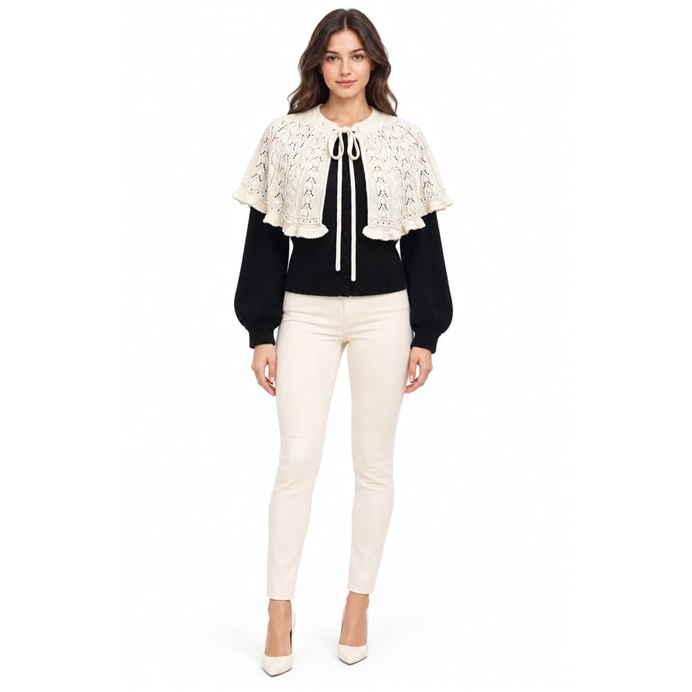 Women's Multicolour Knit Capelet