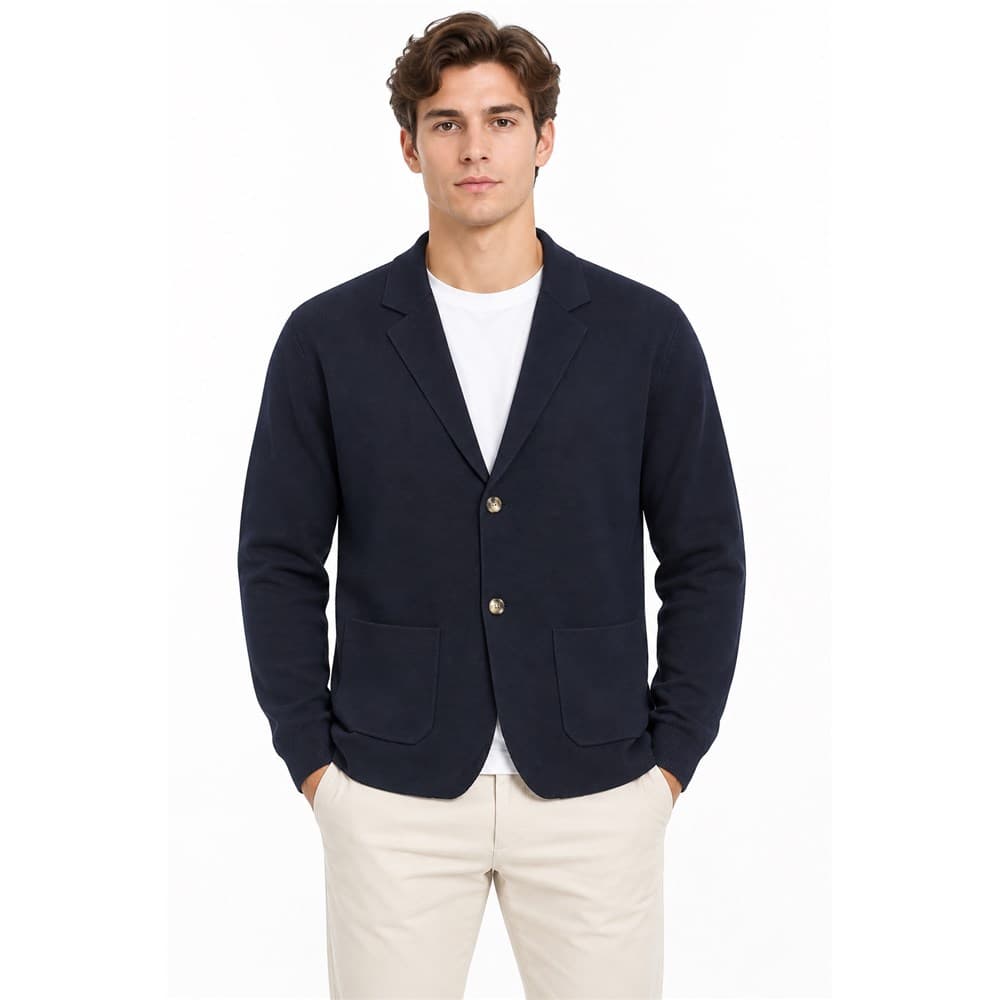 Women's Navy V-Neck Knit Cardigan