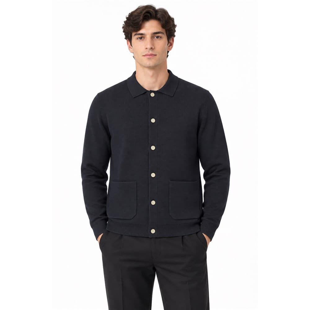 Women's Navy V-Neck Knit Cardigan