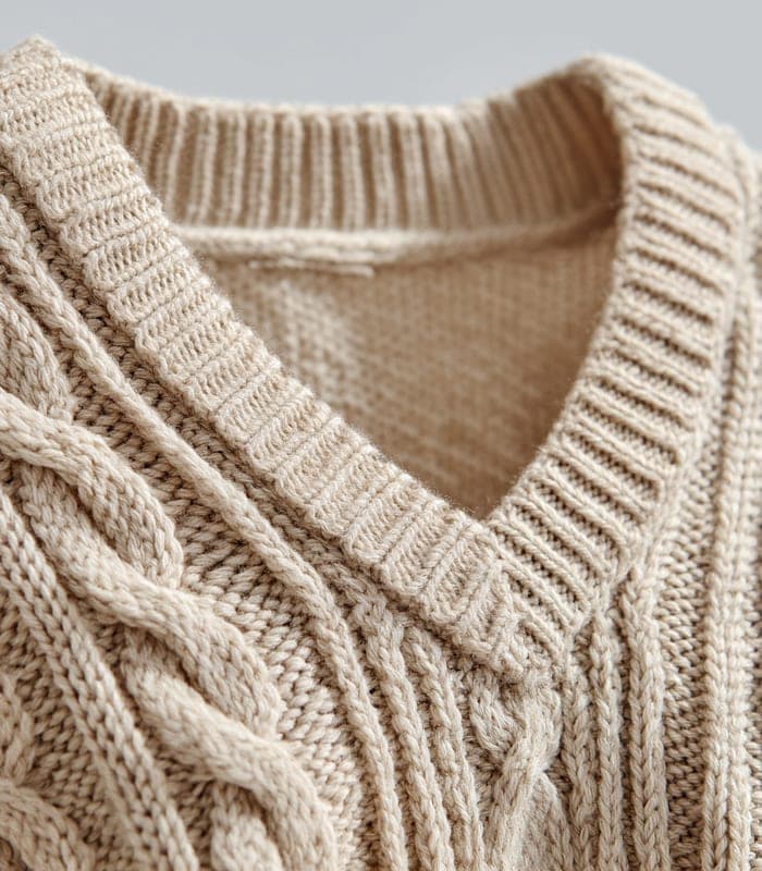 Women's Oversized Cable Knit V-Neck Sweater — view 6