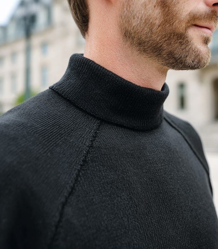 Women's High-Neck Sweater with Side Slits — view 5