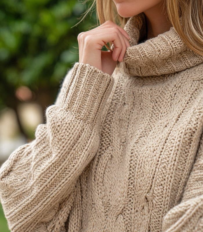 Women's Oversized Chunky Knit Turtleneck — view 6