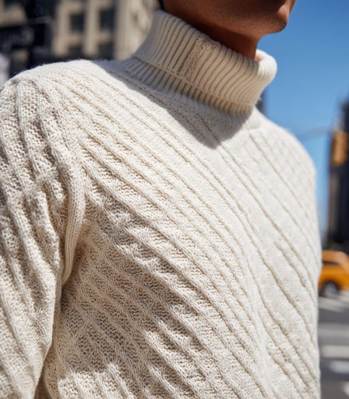 Women's Textured Patterned Turtleneck — view 5