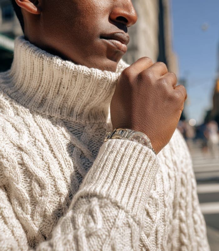 Women's Textured Patterned Turtleneck — view 6