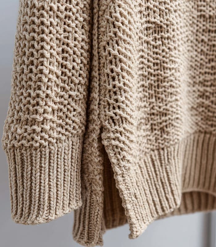 Women's Textured V-Neck Sweater with Side Slits — view 5
