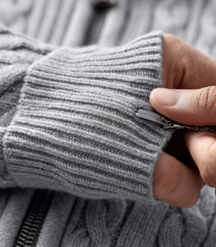 Women's Textured Cable-Knit Zip Cardigan — view 6