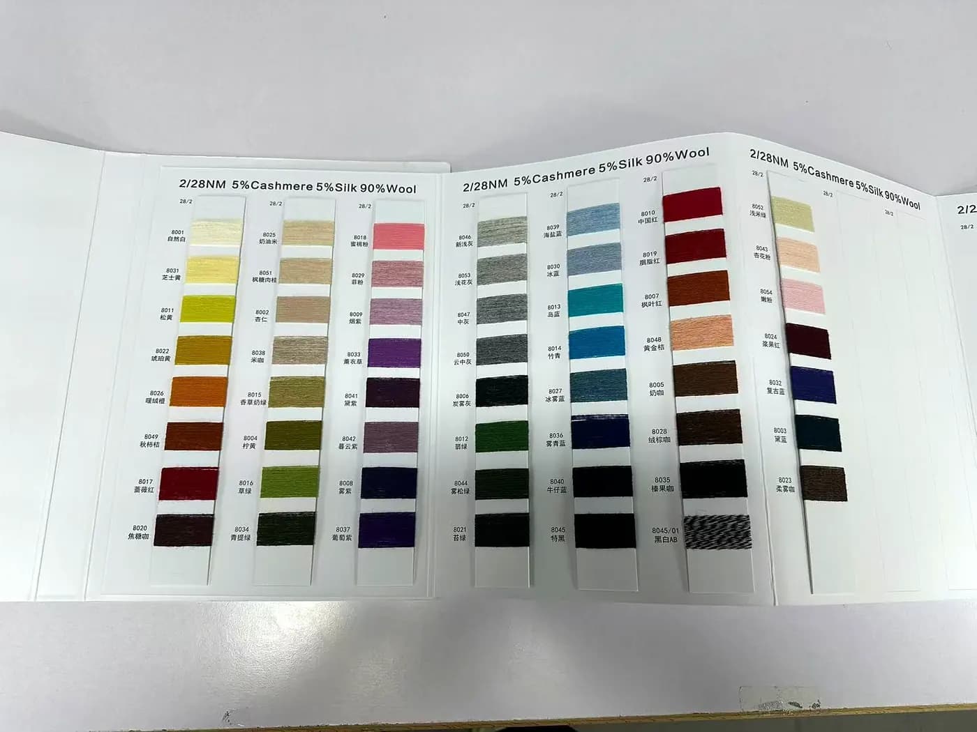 Colour fan opened for shade selection