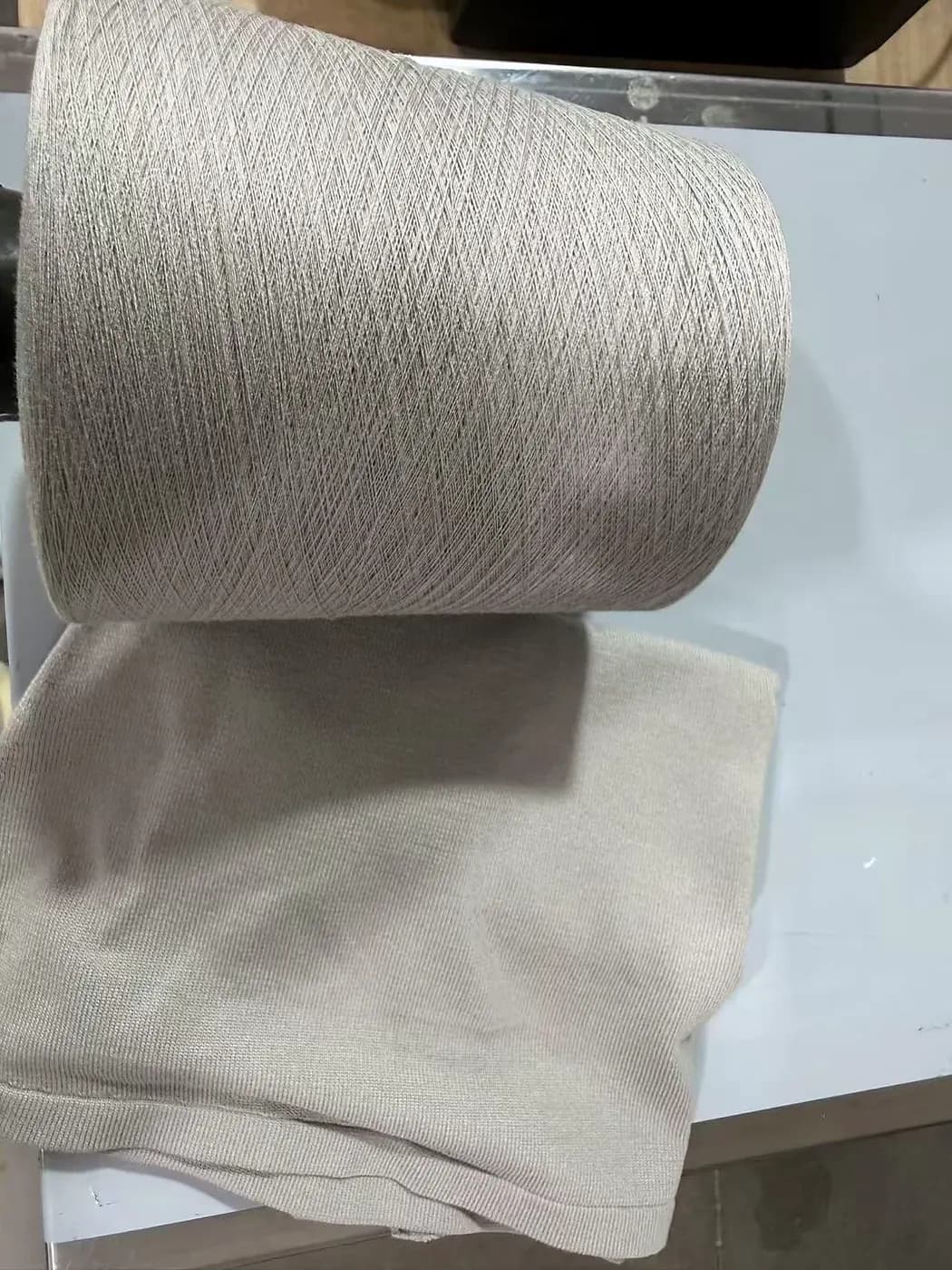 Incoming yarn checked against its label and shade