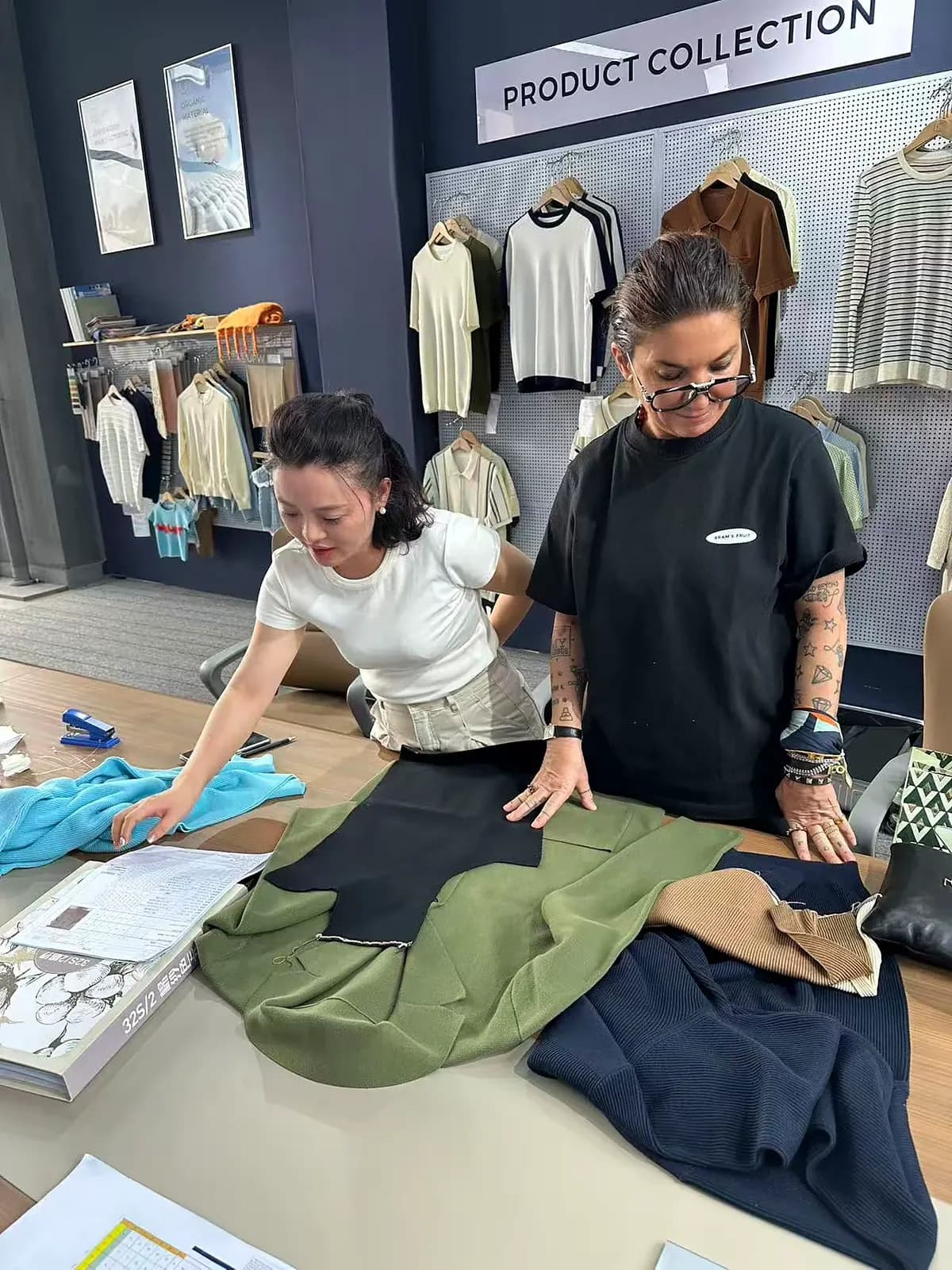 Sample garment presented and discussed