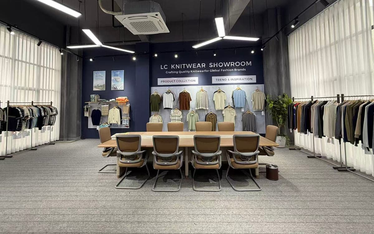 LC Knitwear showroom — company overview