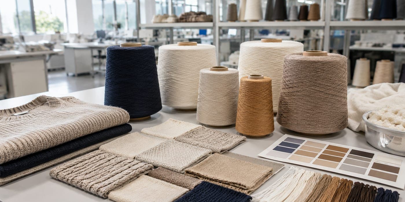Licheng Knitwear material & yarn capability — yarn library and swatches