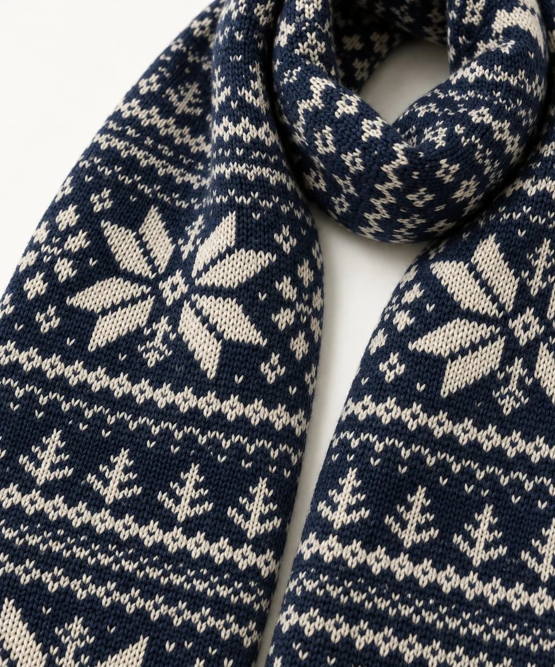 Double-Layer Fair Isle Knit Scarf - texture reference (AI development concept)