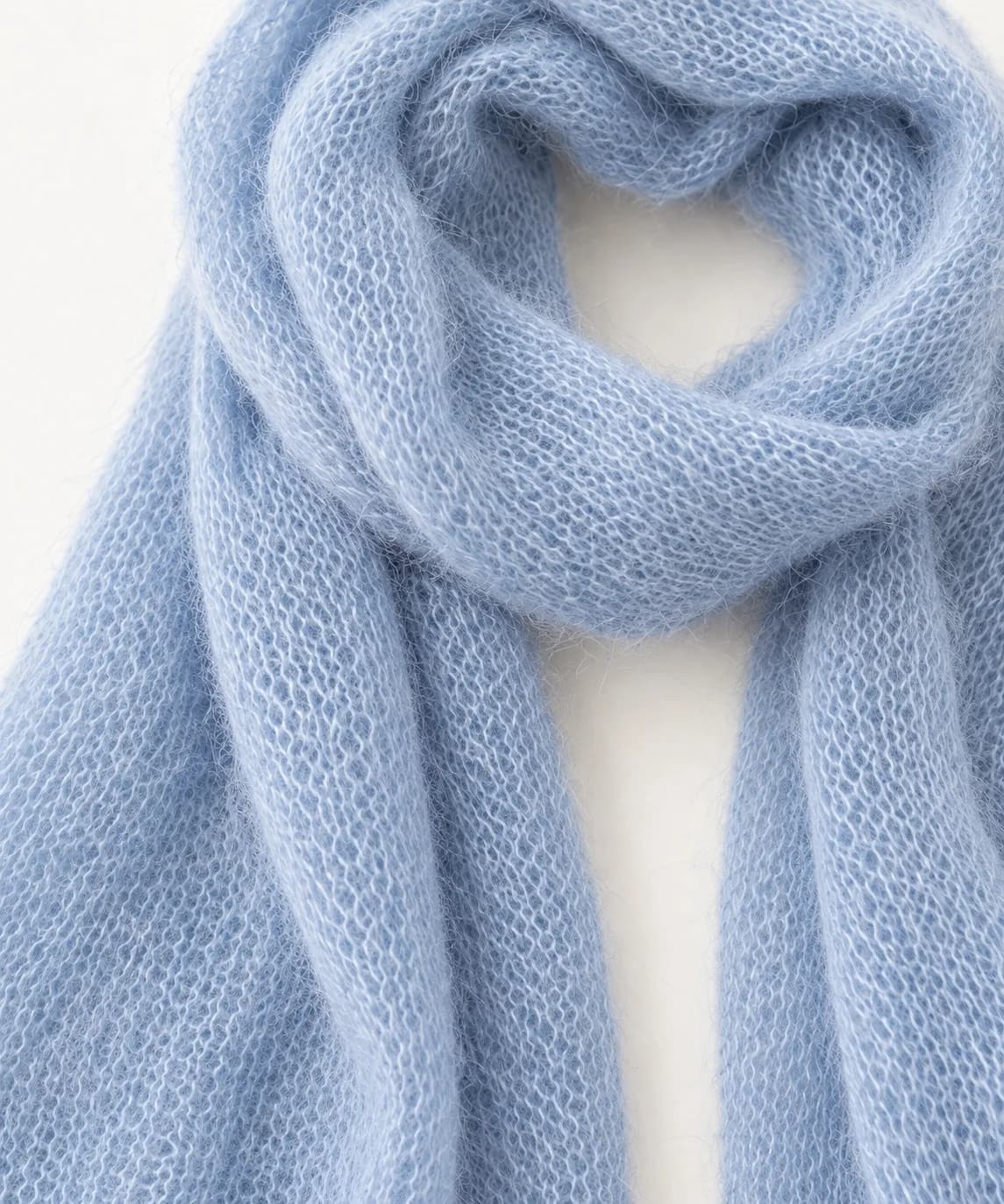 Brushed Mohair-Blend Knit Scarf - texture reference (AI development concept)