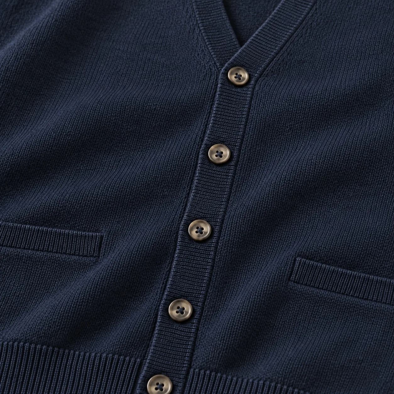 Men's Fine Merino V-Neck Cardigan - texture reference (AI development concept)