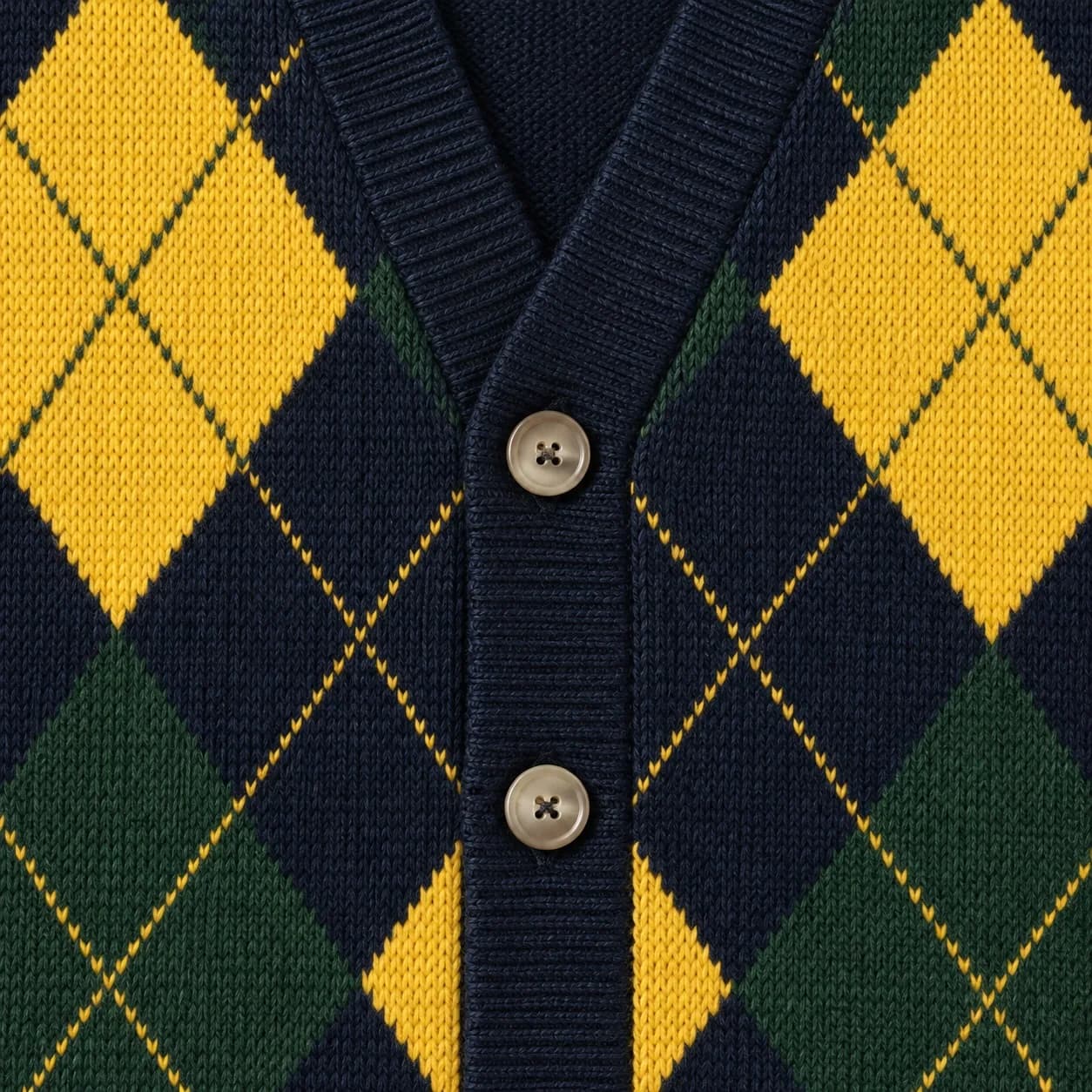 Men's Merino-Blend Argyle Button Cardigan - texture reference (AI development concept)