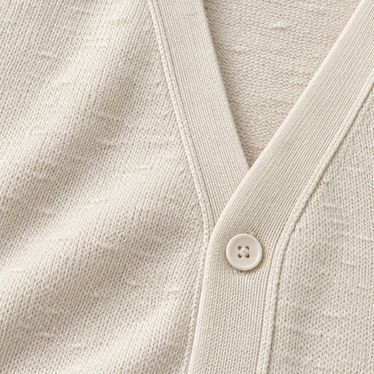 Men's Cotton-Linen V-Neck Cardigan - texture reference (AI development concept)