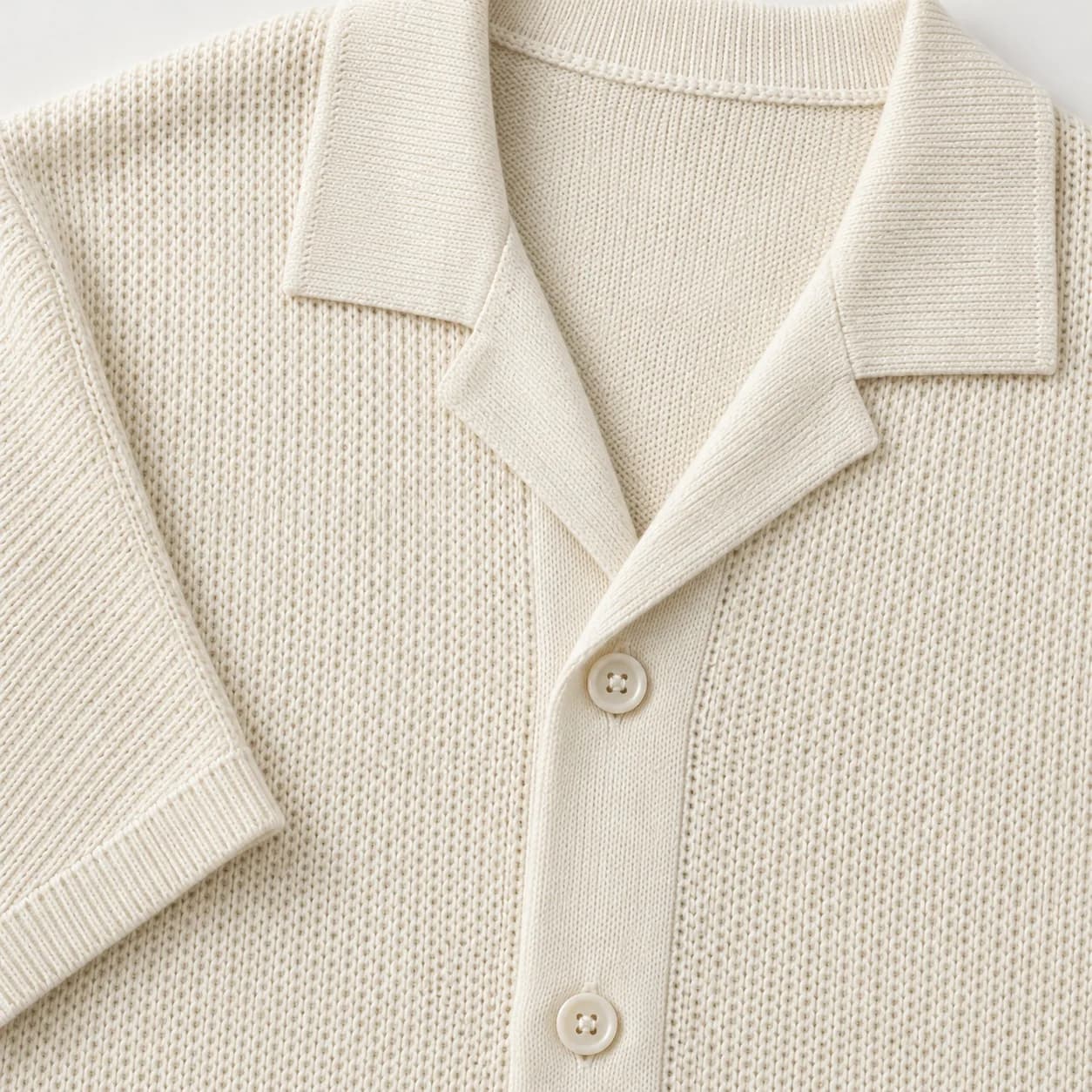 Men's Short-Sleeve Camp-Collar Knit Shirt - texture reference (AI development concept)