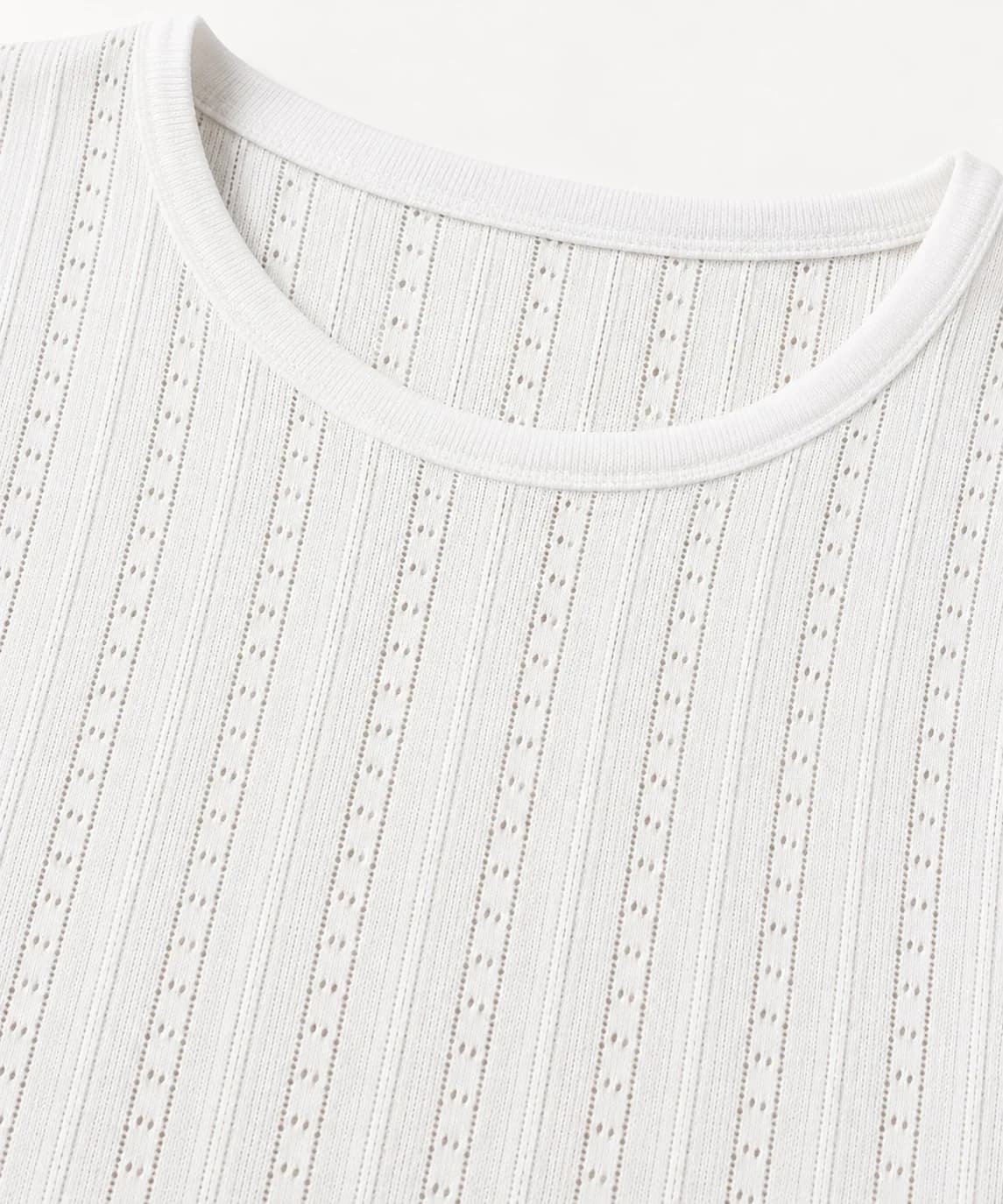 Women's Vertical Pointelle Long-Sleeve Knit Top - texture reference (AI development concept)