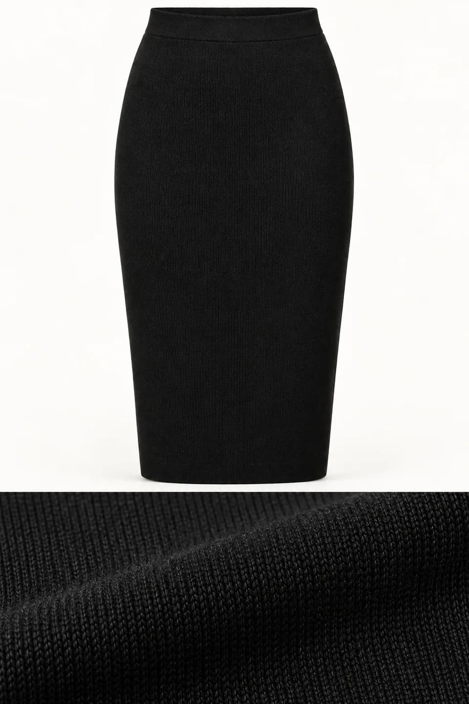 Women's Knit Pencil Skirt with Back Slit - texture reference (AI development concept)