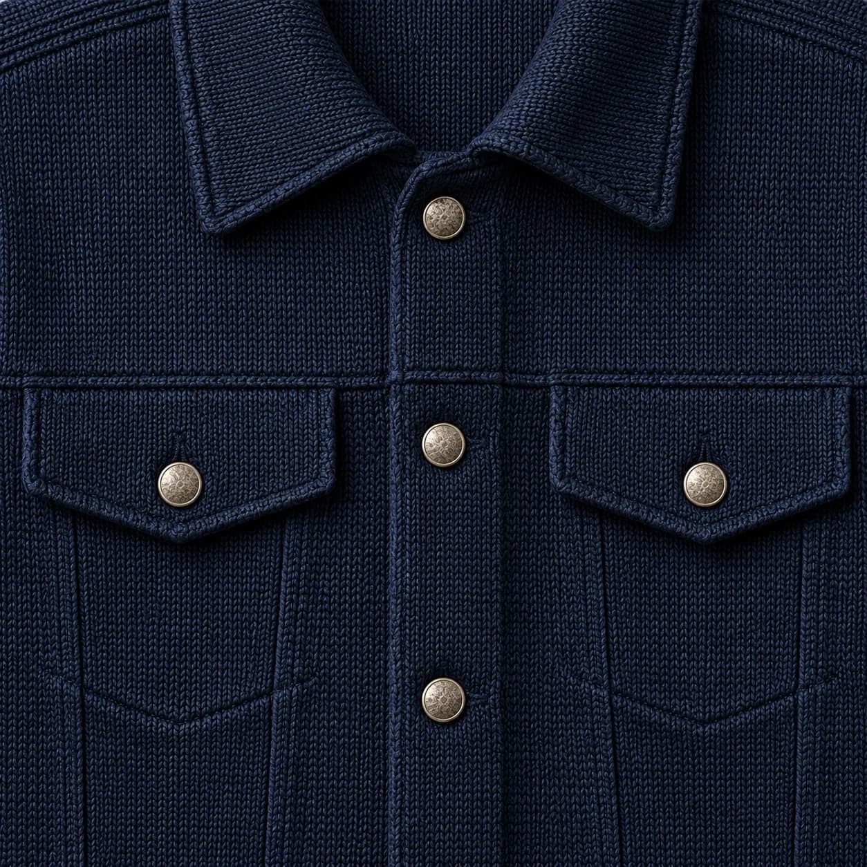 Men's Cotton Knit Trucker Jacket - texture reference (AI development concept)