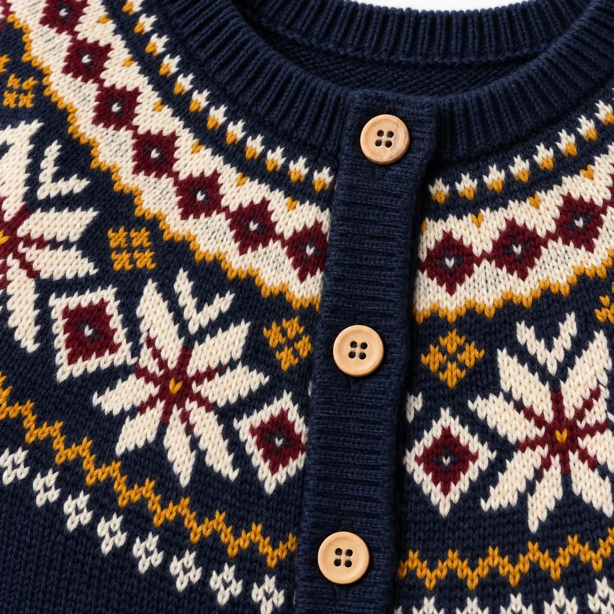 Kids Fair Isle Yoke Cardigan - texture reference (AI development concept)