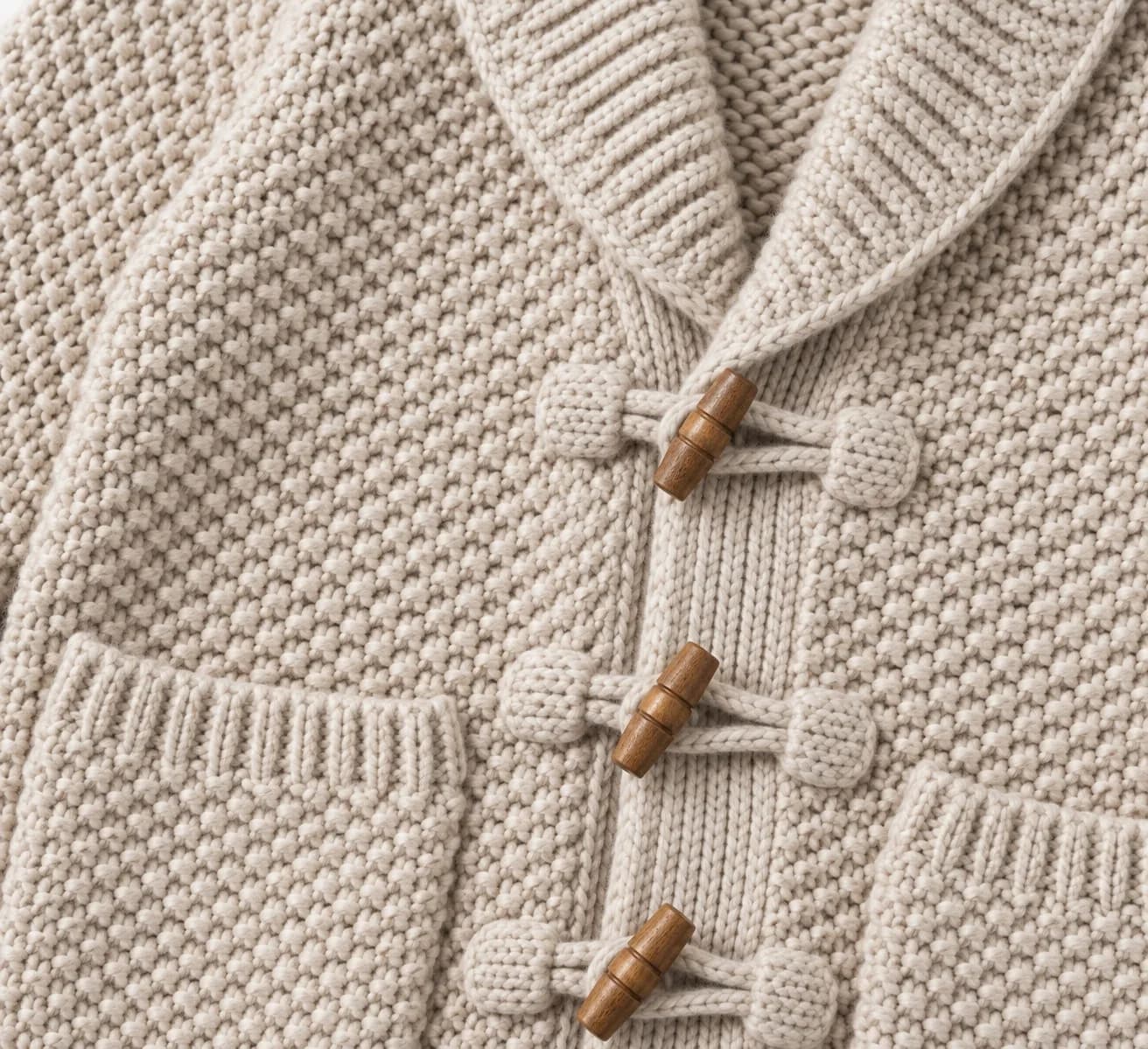 Kids Chunky Shawl Toggle Cardigan - texture reference (AI development concept)