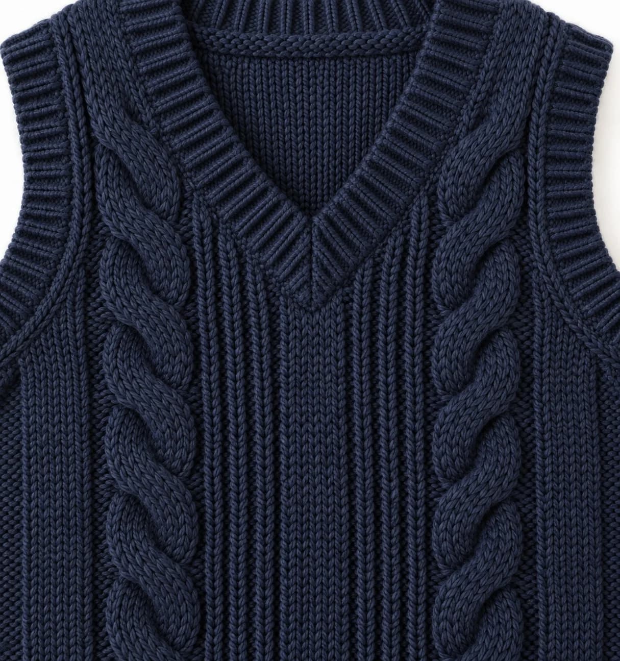 Kids Cable V-Neck Sweater Vest - texture reference (AI development concept)