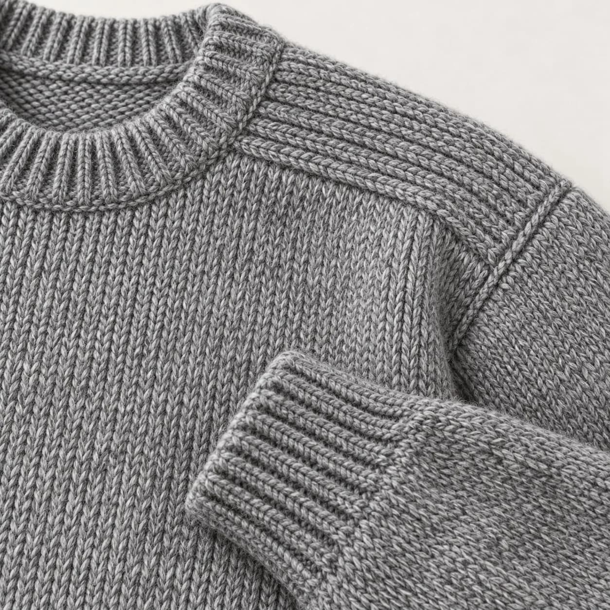 Mens Chunky Saddle-Shoulder Crew - texture reference (AI development concept)