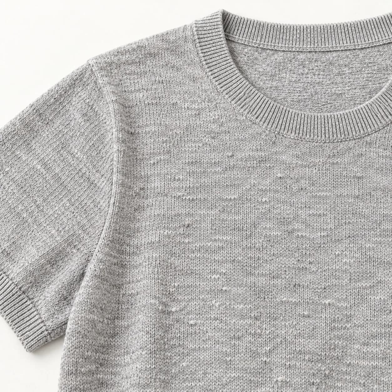 Men's Cotton-Linen Fine-Knit Crew Tee - texture reference (AI development concept)