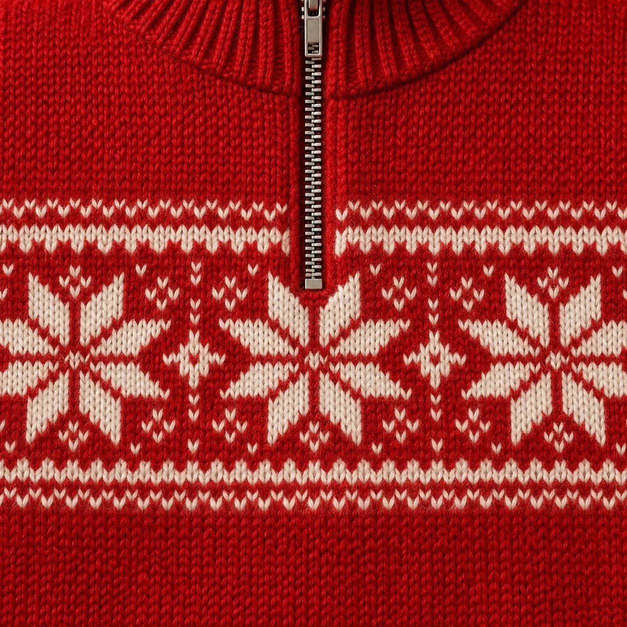 Men's Snowflake Jacquard Half-Zip Sweater - texture reference (AI development concept)
