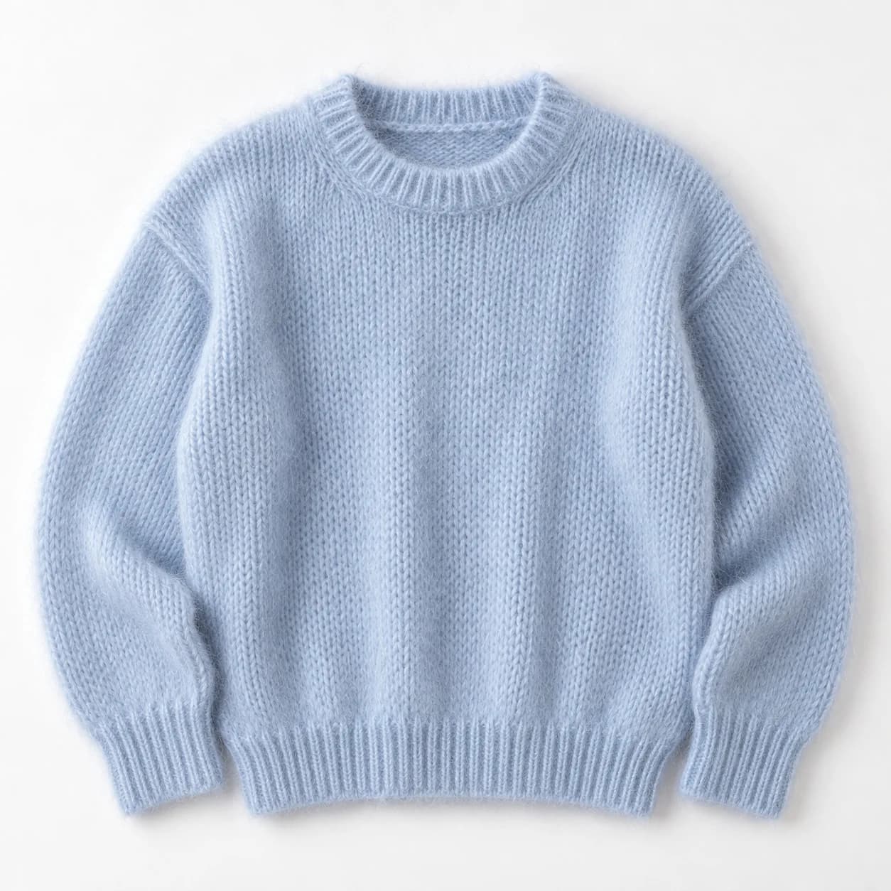 Women's Brushed Mohair-Blend Crew-Neck Sweater - texture reference (AI development concept)