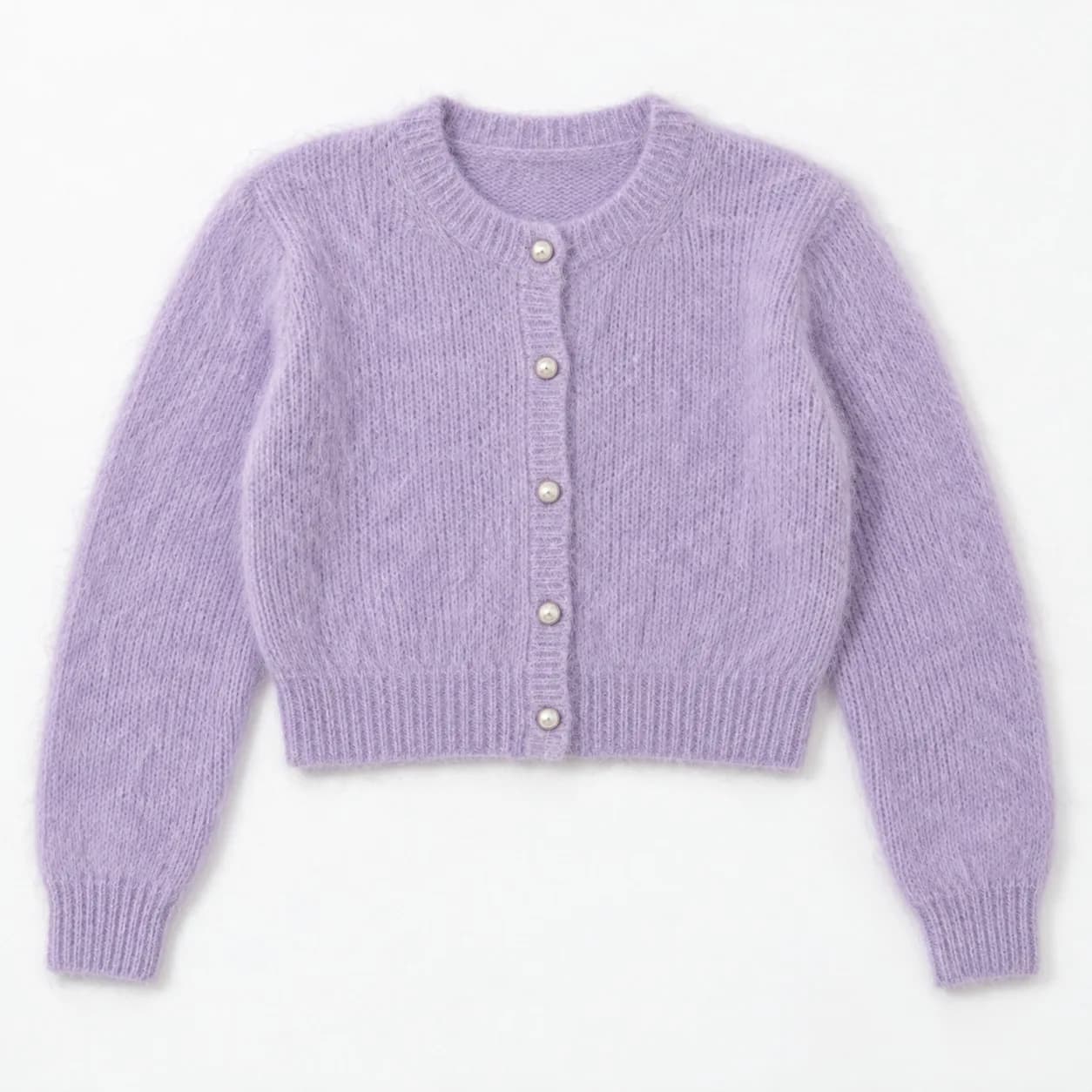 Women's Cropped Mohair-Blend Button Cardigan - front reference (AI development concept)